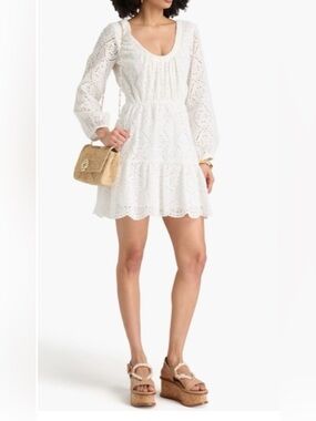 Veronica Beard Calibra Broderie White Eyelet Mini Dress Size 2 - $548